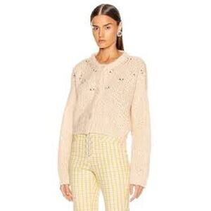 Creamy Sandy Liang cropped post cardigan in  Panacotta - size XS